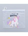 Kawaii Leopard Unicorn przezroczysty piórnik kosmetyczka szkolne materiały biurowe aktówka folder organizator biurowy