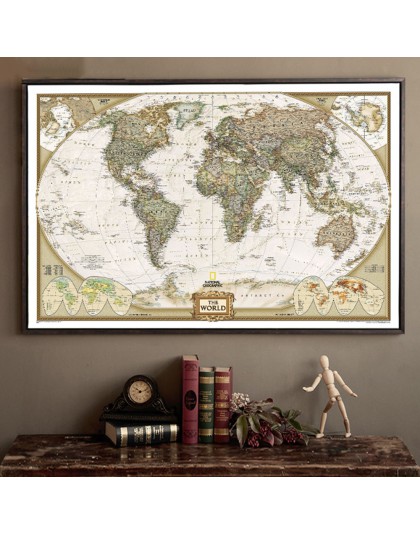 Najnowszy Vintage mapa świata Home Decoration szczegółowy antyczny plakat ścienna tablica papier retro matowy papier pakowy 28*1