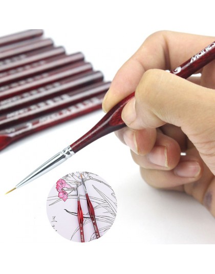 1 sztuka pędzel miniaturowe szczegóły Fineliner Nail Art pędzle do rysowania wilk pół pędzle malarskie na akrylowe materiały mal