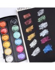 Premium 12 kolor Glitter kolor wody metaliczny złoty pigmentu farby do malowania z Waterbrush dla malowanie artystyczne akwarele