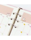 A5 A6 Kawaii kolorowe wkłady Diario Binder papier wypełniający 6 otworów karteczki wewnętrzne Planner Organizer papier wypełniaj