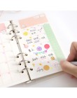 A5 A6 Kawaii kolorowe wkłady Diario Binder papier wypełniający 6 otworów karteczki wewnętrzne Planner Organizer papier wypełniaj