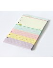 A5 A6 Kawaii kolorowe wkłady Diario Binder papier wypełniający 6 otworów karteczki wewnętrzne Planner Organizer papier wypełniaj