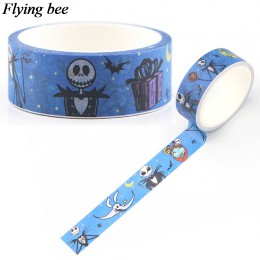 Flyingbee 15mm X 5m papierowa taśma washi dekoracyjna Horror taśma klejąca Halloween taśma naklejka X0587