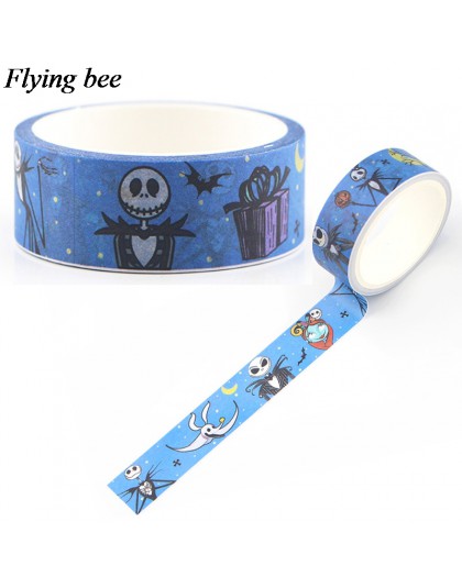 Flyingbee 15mm X 5m papierowa taśma washi dekoracyjna Horror taśma klejąca Halloween taśma naklejka X0587