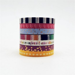 7 sztuk/zestaw złoty taśmy Washi Tape jakości biurowe album na zdjęcia DIY do scrapbookingu szkoła narzędzia Kawaii papier do no