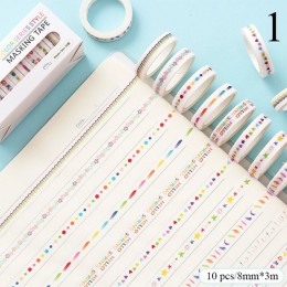 10 sztuk/zestaw śliczne cienkie taśmy Washi kawaii kwiatek taśma maskująca papiernicze taśma dekoracyjna do naklejki Scrapbookin