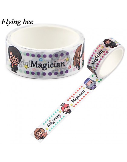 Flyingbee 15mmX5m papierowa taśma Washi film kreatywny samoprzylepne taśma DIY do scrapbookingu etykieta samoprzylepna taśma mas