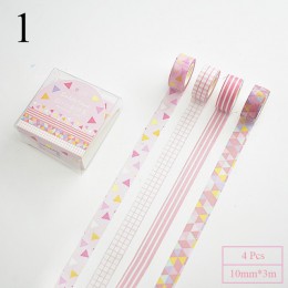 4 sztuk geometria Mini taśma Washi śliczny pasek klej dekoracyjny taśmy maskujące do dekoracji Scrapbooking taśma diy dla Papete