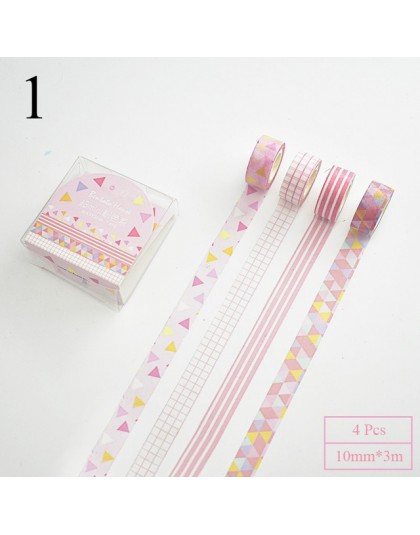 4 sztuk geometria Mini taśma Washi śliczny pasek klej dekoracyjny taśmy maskujące do dekoracji Scrapbooking taśma diy dla Papete