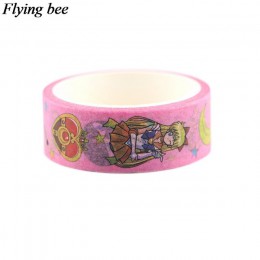 Flyingbee 15mm X 5m dziewczyny papierowa taśma washi Cartoon śliczne taśma klejąca DIY dekoracyjne dziewczyny taśmy maskujące ma