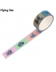 Flyingbee 15mmX5m śliczne Washi taśma klejąca DIY planista taśma maskująca Cartoon taśmy samoprzylepne naklejki dekoracyjne X049