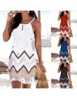 Kobiety Halter Neck Boho sukienka z nadrukiem bez rękawów Mini kostiumy kąpielowe Sundress Plus rozmiar Mini sukienka ropa de in