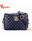 Yogodlns torebki damskie moda kobiety Messenger torby nit łańcuszkowa torba na ramię wysokiej jakości PU Leather Crossbody Quile