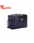 Yogodlns torebki damskie moda kobiety Messenger torby nit łańcuszkowa torba na ramię wysokiej jakości PU Leather Crossbody Quile