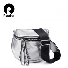 REALER kobiety Crossbody torba moda torba na ramię szeroki pasek miękka sztuczna skóra kobiet torba dla pań wysokiej jakości