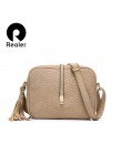 REALER kobiety mała kurierska torby codzienna torba na ramię moda w stylu retro frędzel torebka kobieta zipper crossbody torba t