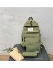 Nylonowy plecak multi-pocket kobiety torba na ramię Pure color kobiety plecak tornister dla nastoletnich dziewcząt mochila mujer