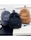 Plecak sztruksowy moda damska torba na ramię Pure Color plecak damski Teenger Girl School torby damskie Mochila Bagpack Pack