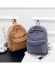 Plecak sztruksowy moda damska torba na ramię Pure Color plecak damski Teenger Girl School torby damskie Mochila Bagpack Pack