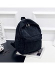 Plecak sztruksowy moda damska torba na ramię Pure Color plecak damski Teenger Girl School torby damskie Mochila Bagpack Pack