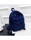 Plecak sztruksowy moda damska torba na ramię Pure Color plecak damski Teenger Girl School torby damskie Mochila Bagpack Pack