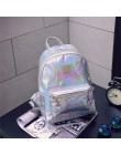 2019 moda hip-hop plecak holograficzny mochilas feminina kobiety srebrny laser plecak skórzany plecak torby szkolne zaino