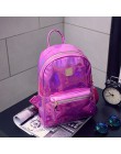 2019 moda hip-hop plecak holograficzny mochilas feminina kobiety srebrny laser plecak skórzany plecak torby szkolne zaino