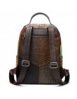 WESTAL Vintage kobiety plecaki prawdziwej skóry kwiatowy tornister dla dziewczyn Zip kobiet plecak szkolny Patchwork Daypack 863