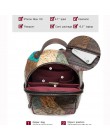 WESTAL Vintage kobiety plecaki prawdziwej skóry kwiatowy tornister dla dziewczyn Zip kobiet plecak szkolny Patchwork Daypack 863