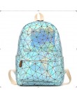 Yogodlns geometryczny plecak holograficzny podróży mężczyźni kobiety plecaki pcv laserowa torba na ramię student school backpack