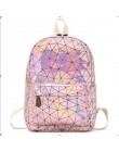 Yogodlns geometryczny plecak holograficzny podróży mężczyźni kobiety plecaki pcv laserowa torba na ramię student school backpack