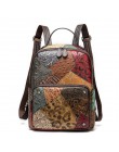 WESTAL Vintage kobiety plecaki prawdziwej skóry kwiatowy tornister dla dziewczyn Zip kobiet plecak szkolny Patchwork Daypack 863