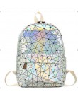 Yogodlns geometryczny plecak holograficzny podróży mężczyźni kobiety plecaki pcv laserowa torba na ramię student school backpack