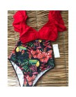 Z kwiatowym wzorem potargany Hem Bikini Set kobiety Flora V-neck z wysokim stanem dwuczęściowy strój kąpielowy 2020 dziewczyna s