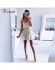 DICLOUD seksowny Spaghetti pasek Ruffles kobiety letnia sukienka Boho beżowy Backless line Party letnia sukienka plażowa eleganc