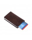 2019 Anti-theft Men Vintage etui na karty kredytowe blokowanie portfel Rfid skóra Unisex informacje o bezpieczeństwie aluminiowa