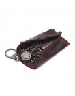 CONTACT'S Vintage prawdziwy skórzany na klucze portfel damskie etui na breloki Zipper etui na klucze mężczyźni brelok Organizer 