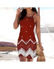 Kobiety Halter Neck Boho sukienka z nadrukiem bez rękawów Mini kostiumy kąpielowe Sundress Plus rozmiar Mini sukienka ropa de in