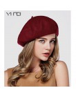 Czapka zimowa damska Vintage berety wełna 32 kolory czapka kaszkiet Gorras Planas Hombre czapki Beret Boinas Mujer czapka wełnia