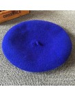 Czapka zimowa damska Vintage berety wełna 32 kolory czapka kaszkiet Gorras Planas Hombre czapki Beret Boinas Mujer czapka wełnia