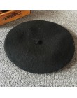 Czapka zimowa damska Vintage berety wełna 32 kolory czapka kaszkiet Gorras Planas Hombre czapki Beret Boinas Mujer czapka wełnia