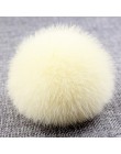 10cm natura prawdziwe futro z królika piłka Pom Pom puszyste DIY czapka zimowa Skullies czapki czapka z dzianiny pompony DEF003-