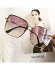 TOYEARN luksusowa marka Design Lady Oversize Rimless kwadratowe okulary przeciwsłoneczne damskie małe pszczoła okulary gradiento