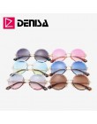 DENISA Vintage okrągłe okulary kobiety mężczyźni 2019 moda okulary bez oprawek Retro różowe okulary kobiety UV400 zonnebril dame