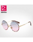 DENISA Vintage okrągłe okulary kobiety mężczyźni 2019 moda okulary bez oprawek Retro różowe okulary kobiety UV400 zonnebril dame