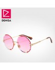 DENISA Vintage okrągłe okulary kobiety mężczyźni 2019 moda okulary bez oprawek Retro różowe okulary kobiety UV400 zonnebril dame