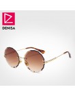 DENISA Vintage okrągłe okulary kobiety mężczyźni 2019 moda okulary bez oprawek Retro różowe okulary kobiety UV400 zonnebril dame