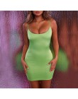 Colysmo Stretch Mini satynowa sukienka kobiety seksowne ramiączka Slim Fit Bodycon Party Dress neonowa zielona różowa sukienka l