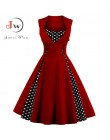 S-4XL damska suknia Retro sukienka vintage 50s 60s Rockabilly Dot huśtawka pin up letnie sukienek elegancka tunika Vestidos Casu